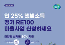마을 태양광발전소 설치하고 받는 연 25% 햇빛소득 “경기 RE100 마을지원사업 신청하세요”